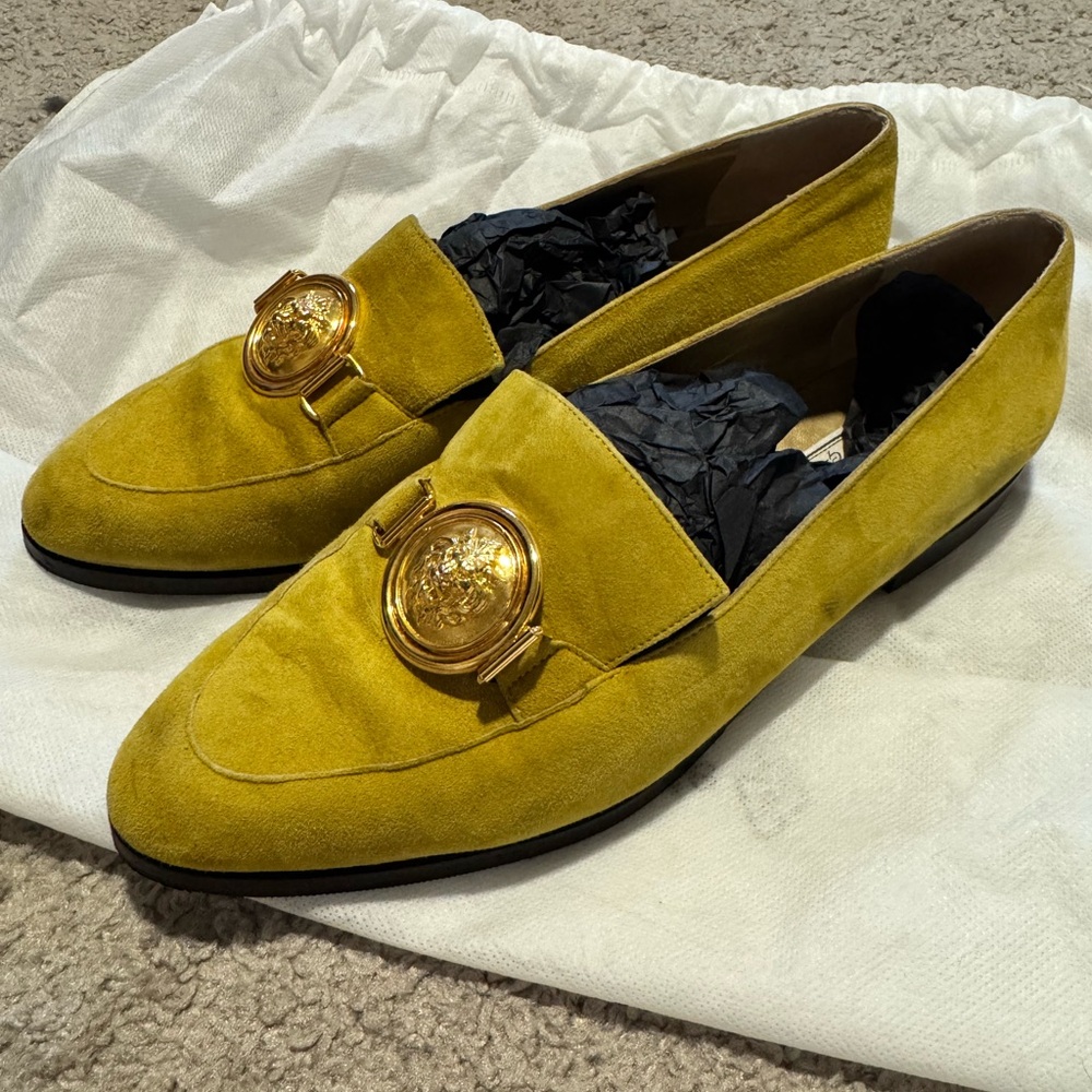 VERSACE Medusa Suede Loafers